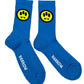 These lively green Barrow S4BWUASO140 socks from BARROW showcase a whimsical neon yellow smiley face, and "BARROW" is tastefully inscribed on the soles in white. Expertly crafted in Italy, they offer both style and quality for an entertaining take on a traditional accessory.