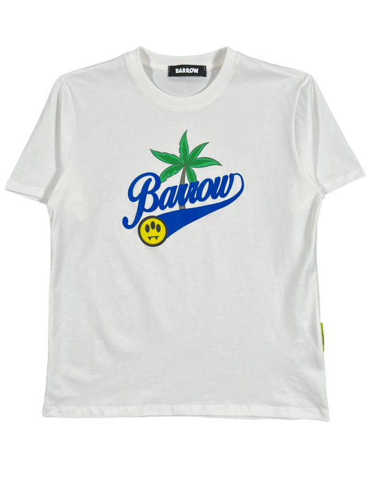 BARROW S4BWUATH036 JERSEY T-SHIRT UNISEX with "BARROW" text and graphic design featuring a leaf and smiley face.