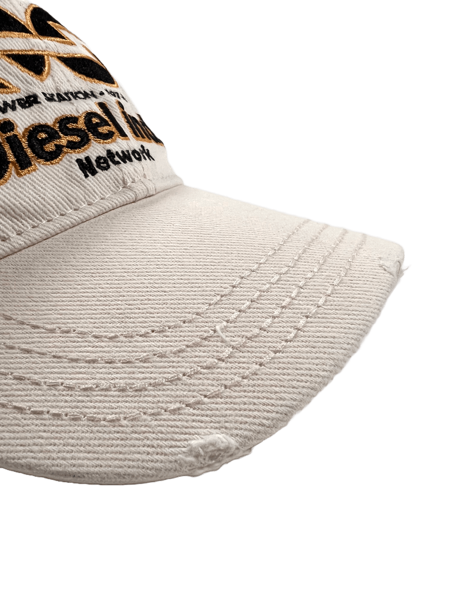 A beige DIESEL C-SYOM hat with the word Diesel on it.