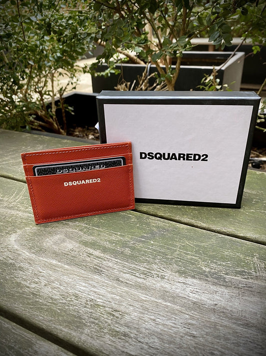 Orange DSQUARED2 CCM0005 card holder Saffiano arancio.