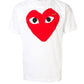 Probus COMMES DES GARCONS P1T026 PLAY T-SHIRT RED HEART WHITE COMMES DES GARCONS P1T026 PLAY T-SHIRT RED HEART WHITE S