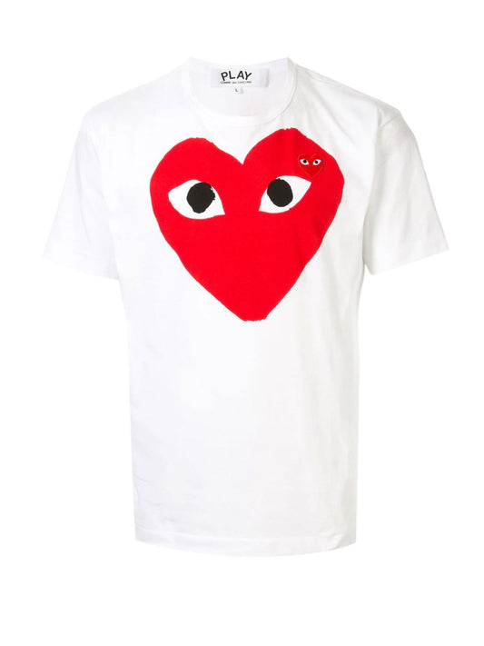 Probus COMMES DES GARCONS P1T026 PLAY T-SHIRT RED HEART WHITE COMMES DES GARCONS P1T026 PLAY T-SHIRT RED HEART WHITE S