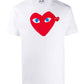 Probus COMMES DES GARCONS P1T086 PLAY T-SHIRT RED HEART WHITE COMMES DES GARCONS P1T086 PLAY T-SHIRT RED HEART WHITE M