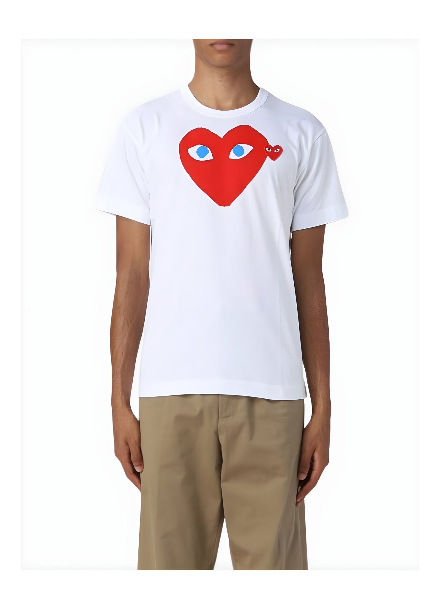 COMMES DES GARCONS P1T086 PLAY T-SHIRT RED HEART WHITE