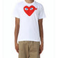Probus COMMES DES GARCONS P1T086 PLAY T-SHIRT RED HEART WHITE COMMES DES GARCONS P1T086 PLAY T-SHIRT RED HEART WHITE M