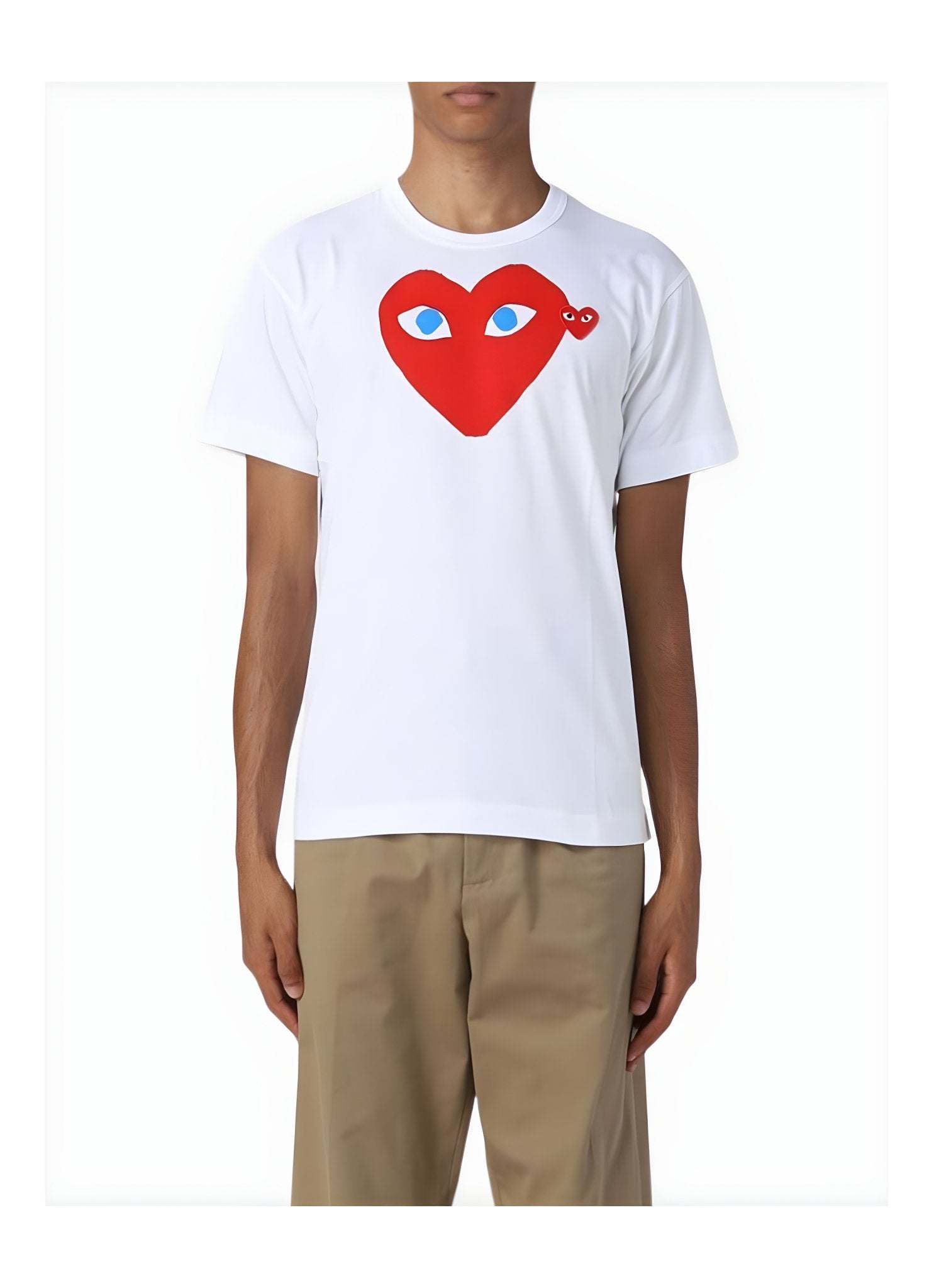 Probus COMMES DES GARCONS P1T086 PLAY T-SHIRT RED HEART WHITE COMMES DES GARCONS P1T086 PLAY T-SHIRT RED HEART WHITE M