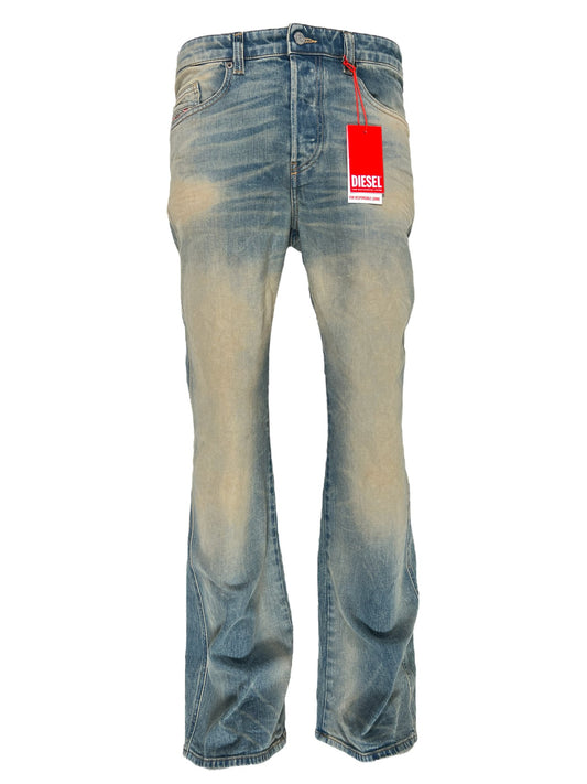 A pair of DIESEL 1998 D-BUCK 9H78 bootcut jeans with a red tag displayed against a white background.