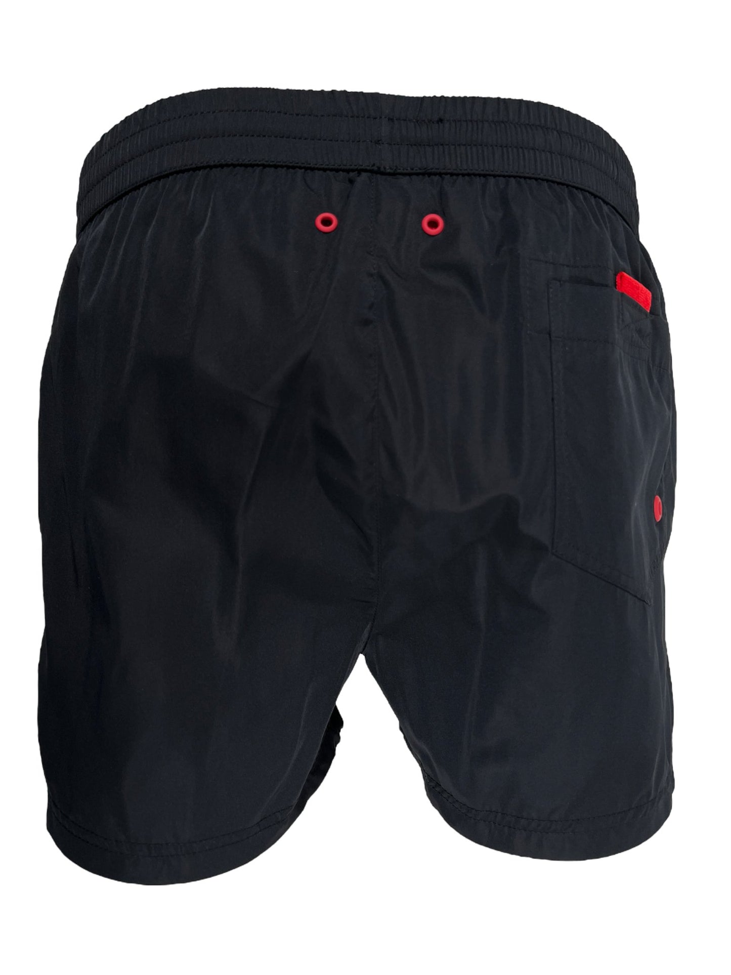 Black DIESEL BMBX-MARIO-34 SHORTS with red button details.