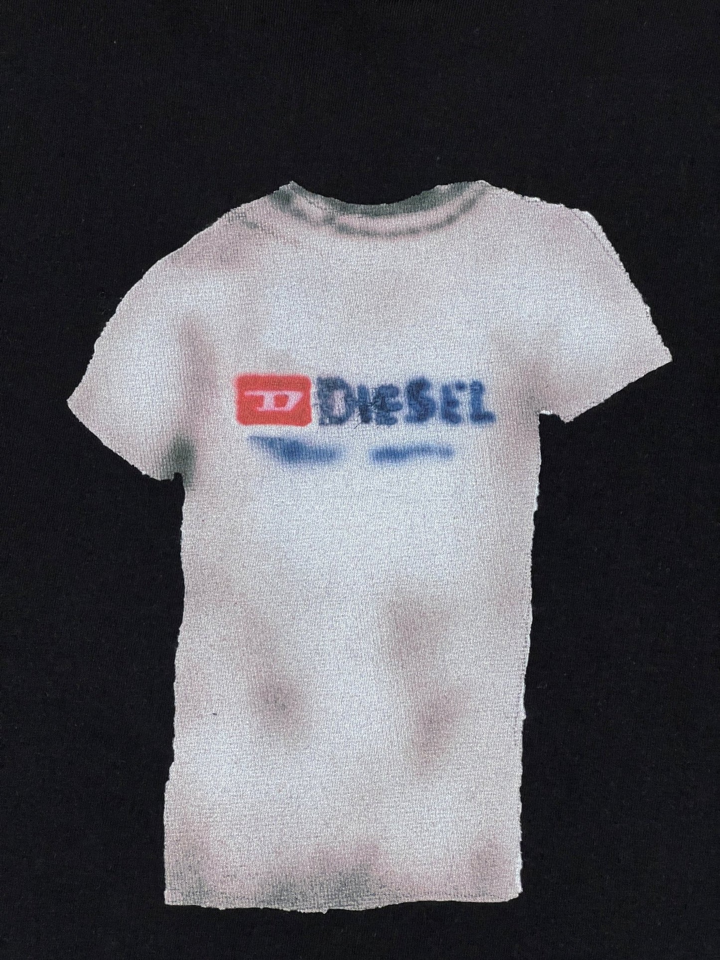 White relaxed-fit tee with DIESEL logo on a DIESEL T-BOXT-N12 T-SHIRT BLACK background.