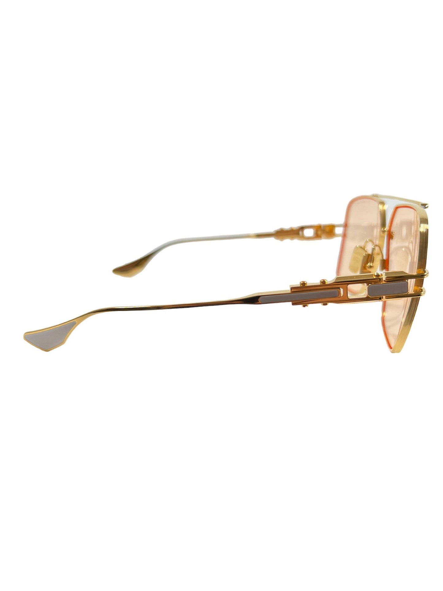 A pair of DITA GRAND-EMPERIK DTS159-A-04-61 sunglasses with titanium temples on a white background.