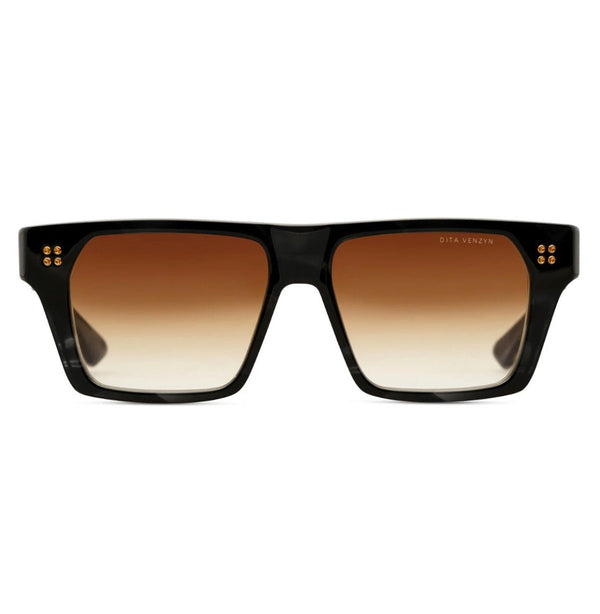 A pair of DITA sunglasses with brown lenses, crafted from Japanese acetate.