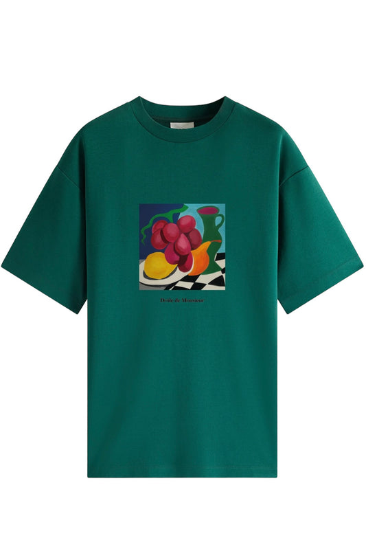DROLE DE MONSIEUR D-TS181-CO134-FGN LE T-SHIRT NATURE MORTE cotton jersey t-shirt with a colorful abstract fruit design printed on the front.