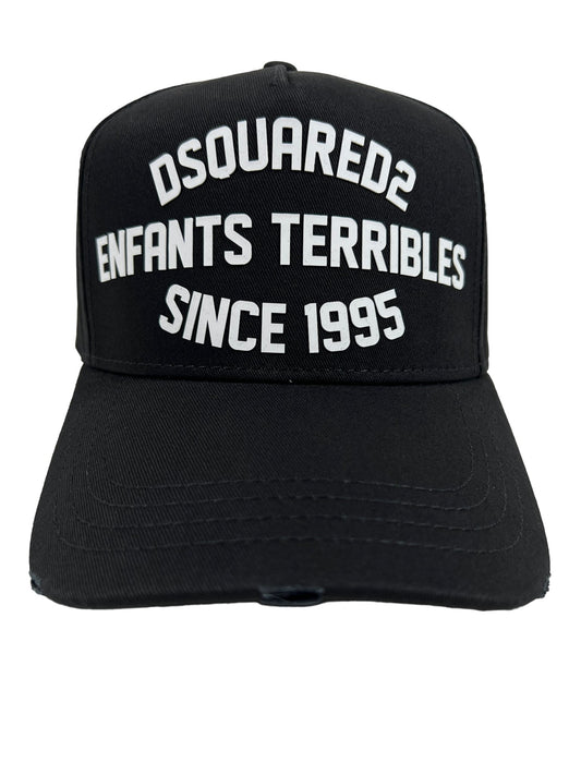 A black DSQUARED HAT BCM0766 BASEBALL CAP GABARDINE-NERO since 1995, epitomizing fashion.