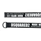 A DSQUARED2 BEM0503 BELT-NASTRO LOGATO-NERO lanyard, made in Italy.