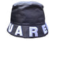 The Dsquared2 Ham0031 hat features a black embroidered bucket design with bold white letters "UARE," showcasing DSQUARED2's iconic style. Made in Italy, this nylon accessory adds European elegance to your wardrobe.