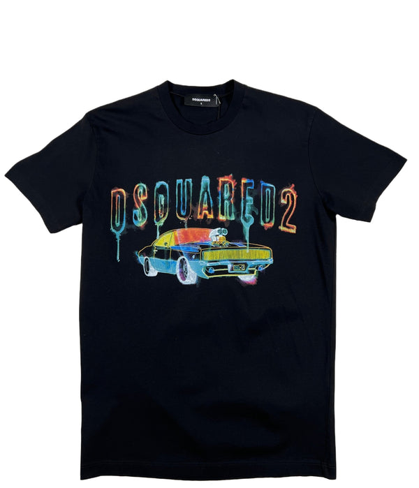 Probus DSQUARED2 S74GD0993 FAST CAR TEE BLACK S