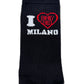 A durable black FAMILY FIRST SF32BK SOCKS SPOON BLACK with the words "I love Milano" on it.