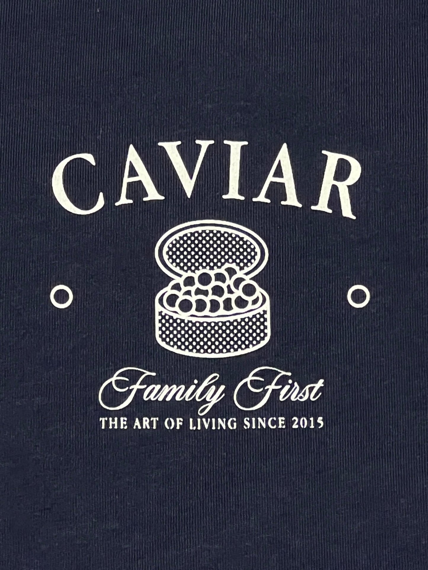 Navy blue FAMILY FIRST TS2404 graphic tee.