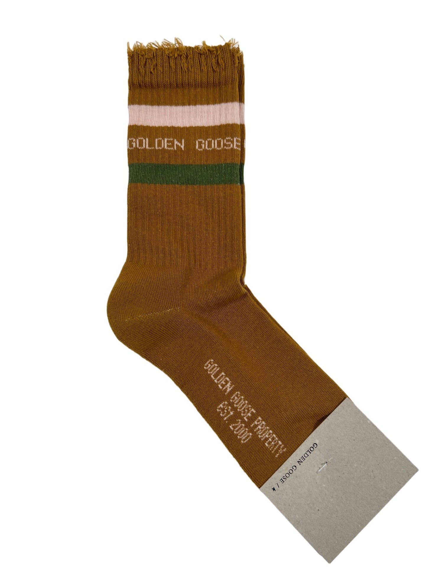 Probus GOLDEN GOOSE GUP00883 SOCKS HIGH RIB BROWN/GREEN/PINK M