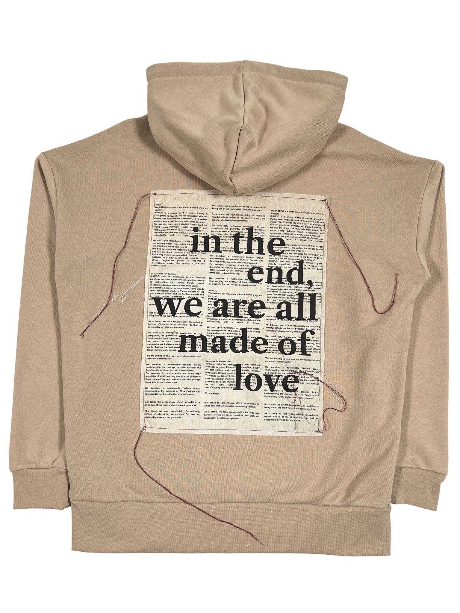 Probus INIMIGO LETTER OVERSIZED HOODIE WINTER DESERT INIMIGO LETTER OVERSIZED HOODIE WINTER DESERT BEIGE - BACK VIEW