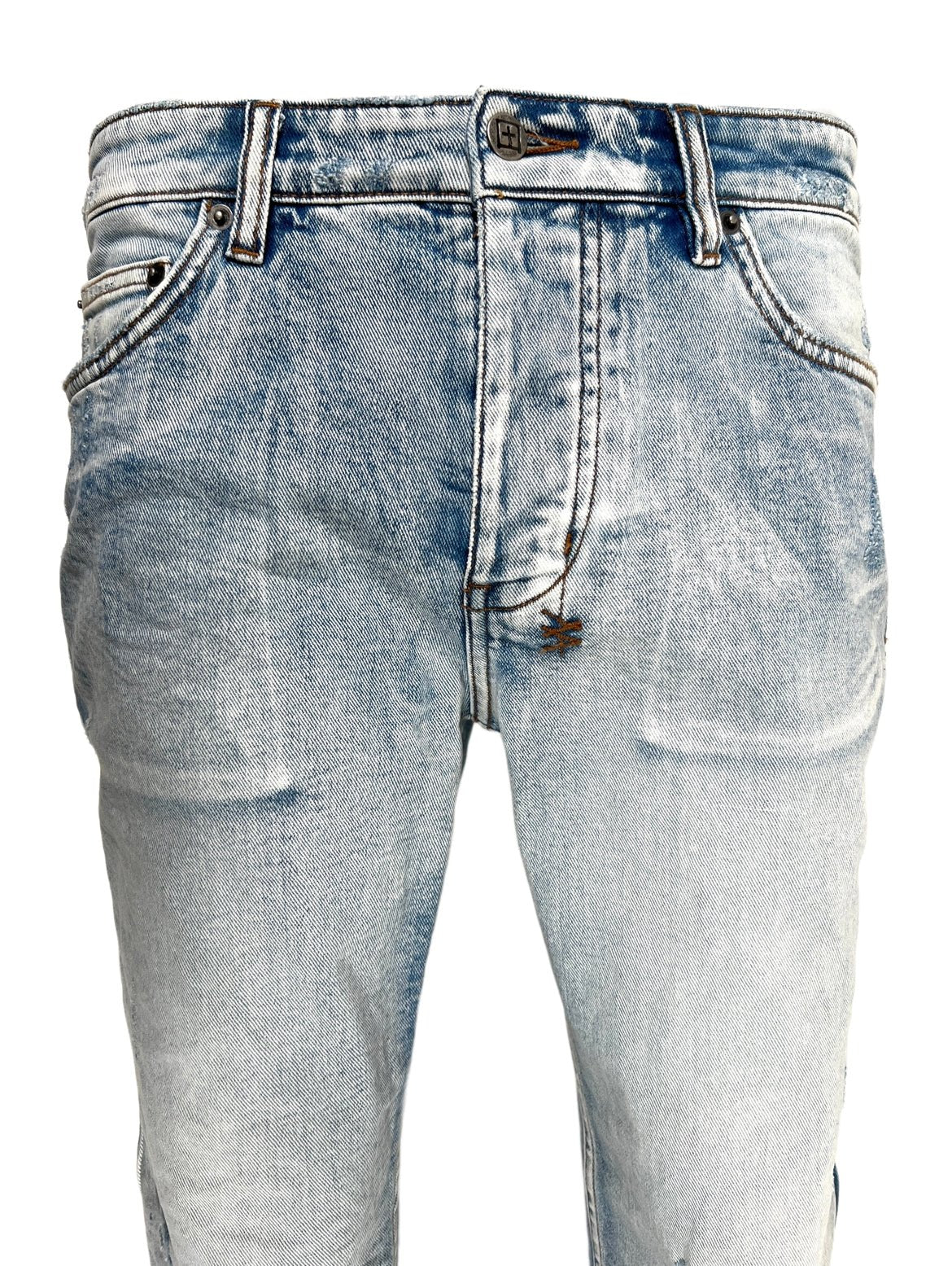 A pair of men's KSUBI HAZLOW CITY HIGH TRASHED DENIM jeans from KSUBI.