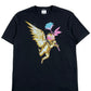 A black KSUBI Token Kash SS tee with a gold angel on it.