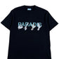 A 3.PARADIS black cotton t-shirt with the word "paradise" on it and a graphic logo.