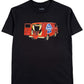 A black cotton PLEASURES BEER VAN T-SHIRT with an image of a van.