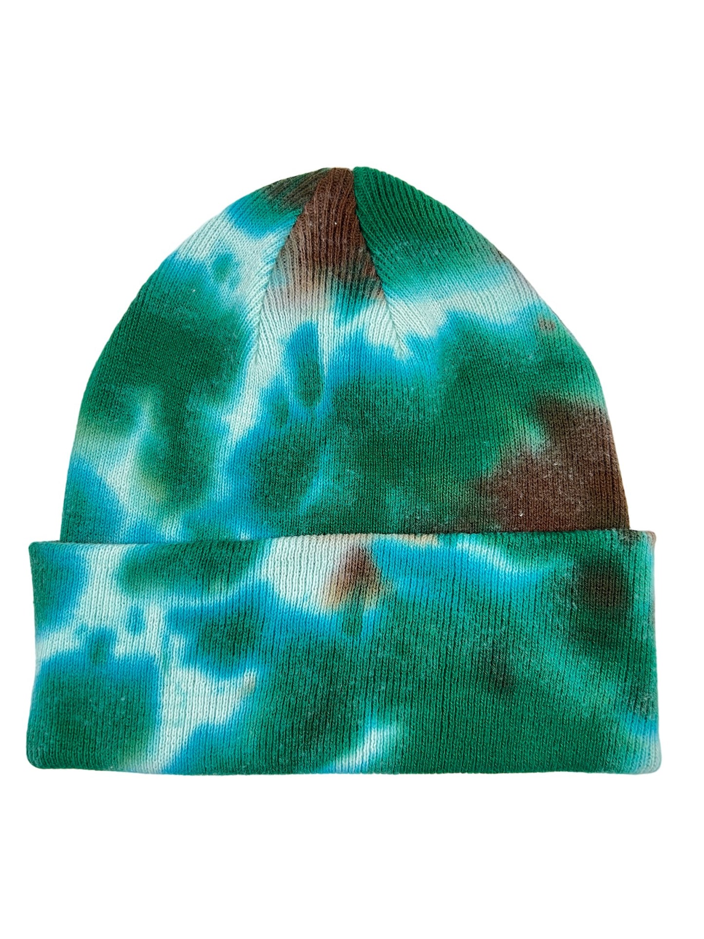 The cozy PLEASURES IMPACT DYED BEANIE HUNTER is green and brown.