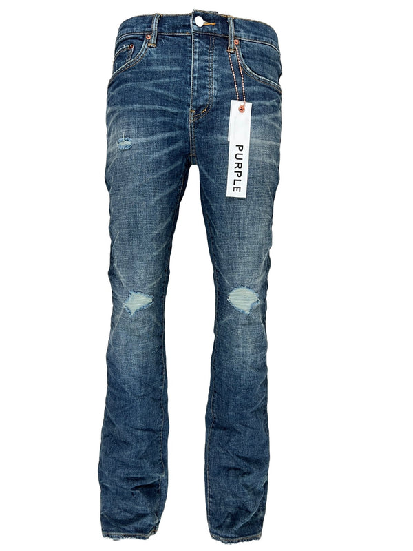 A pair of PURPLE BRAND stretch denim jeans with a tag on them.