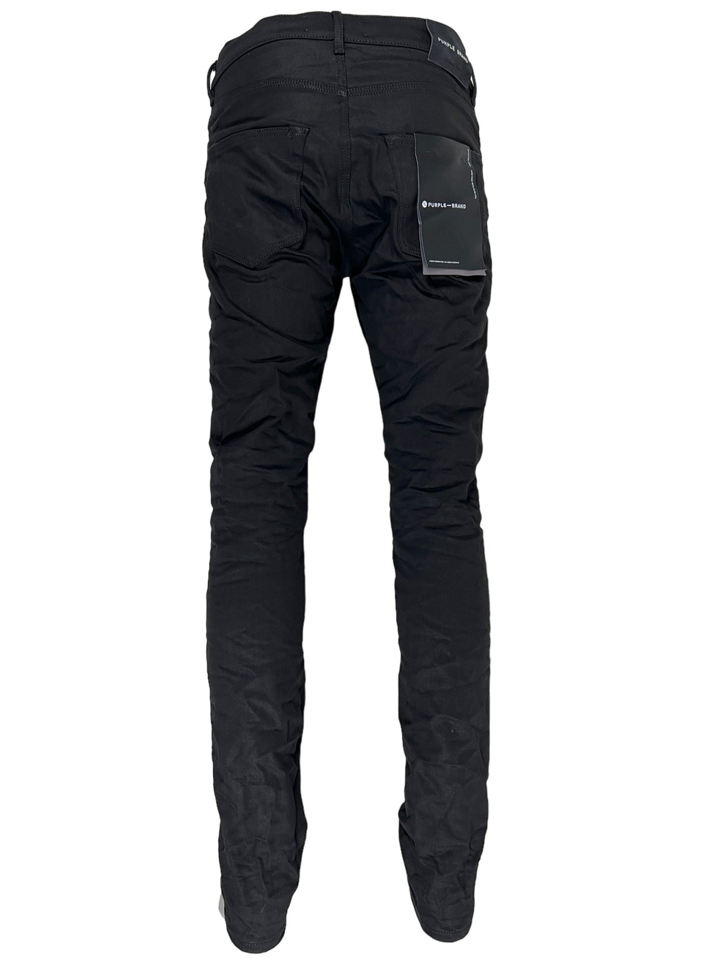 A pair of PURPLE BRAND stretch denim jeans with a pocket on the back, offering enhanced comfort.