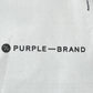 The PURPLE BRAND logo on a distressed white bag.