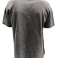 Back view of a PURPLE BRAND P101-JFBB Textured Inside Out Tee in black, highlighting its relaxed fit in premium jersey knit, on a white background.