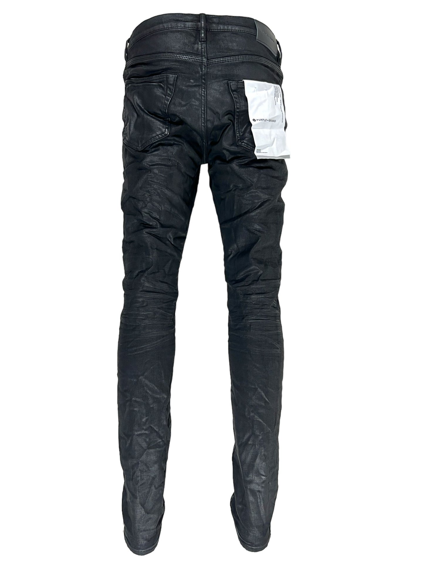 P001 Leathered skinny jeans