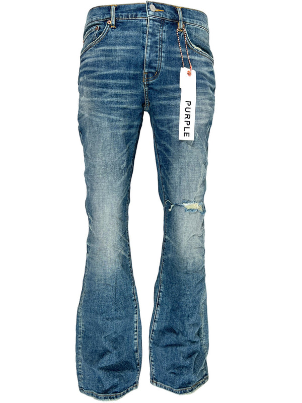 A pair of PURPLE BRAND jeans with a tag on them.
