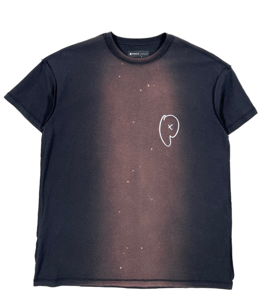 A PURPLE BRAND P101-JBPT TEXTURED JERSEY INSIDE OUT TEE BLK with an image of a spaceship on it.