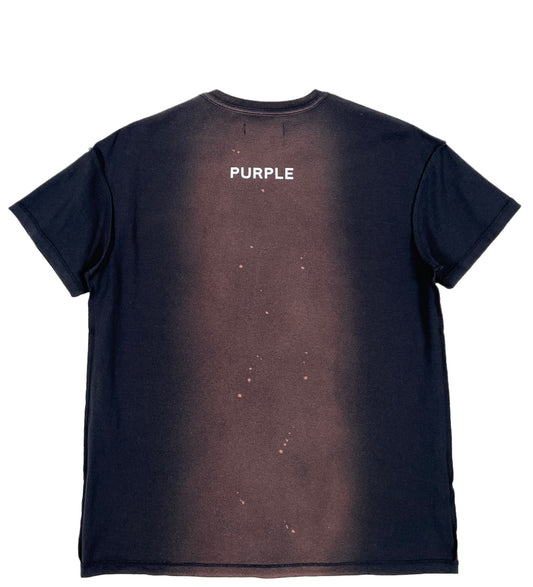 The back of a PURPLE BRAND P101-JBPT TEXTURED JERSEY INSIDE OUT TEE BLK with the word 'hupple' on it.