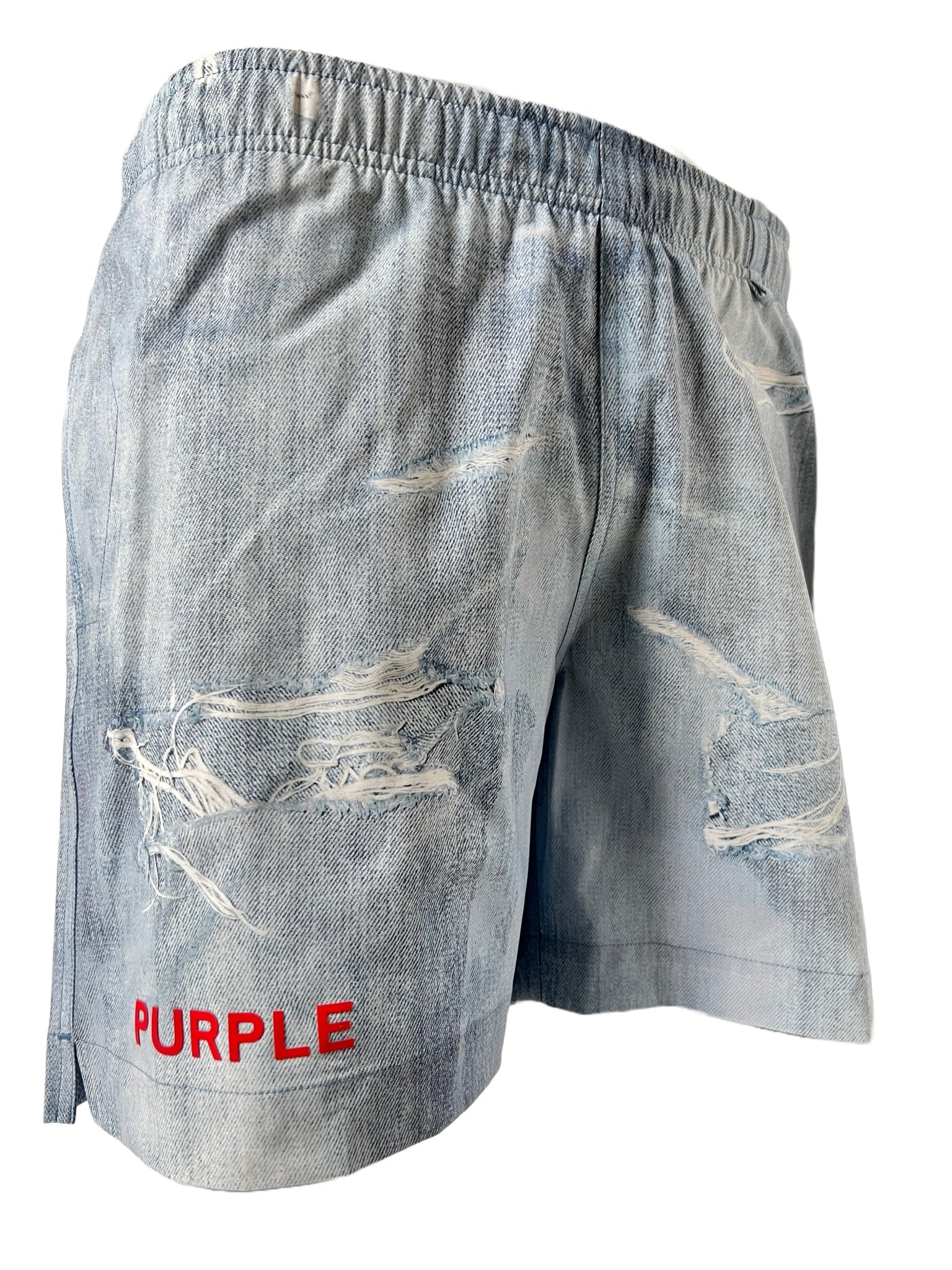 Purple Brand P504-PIDD All Round Short Water Print Lt Indigo