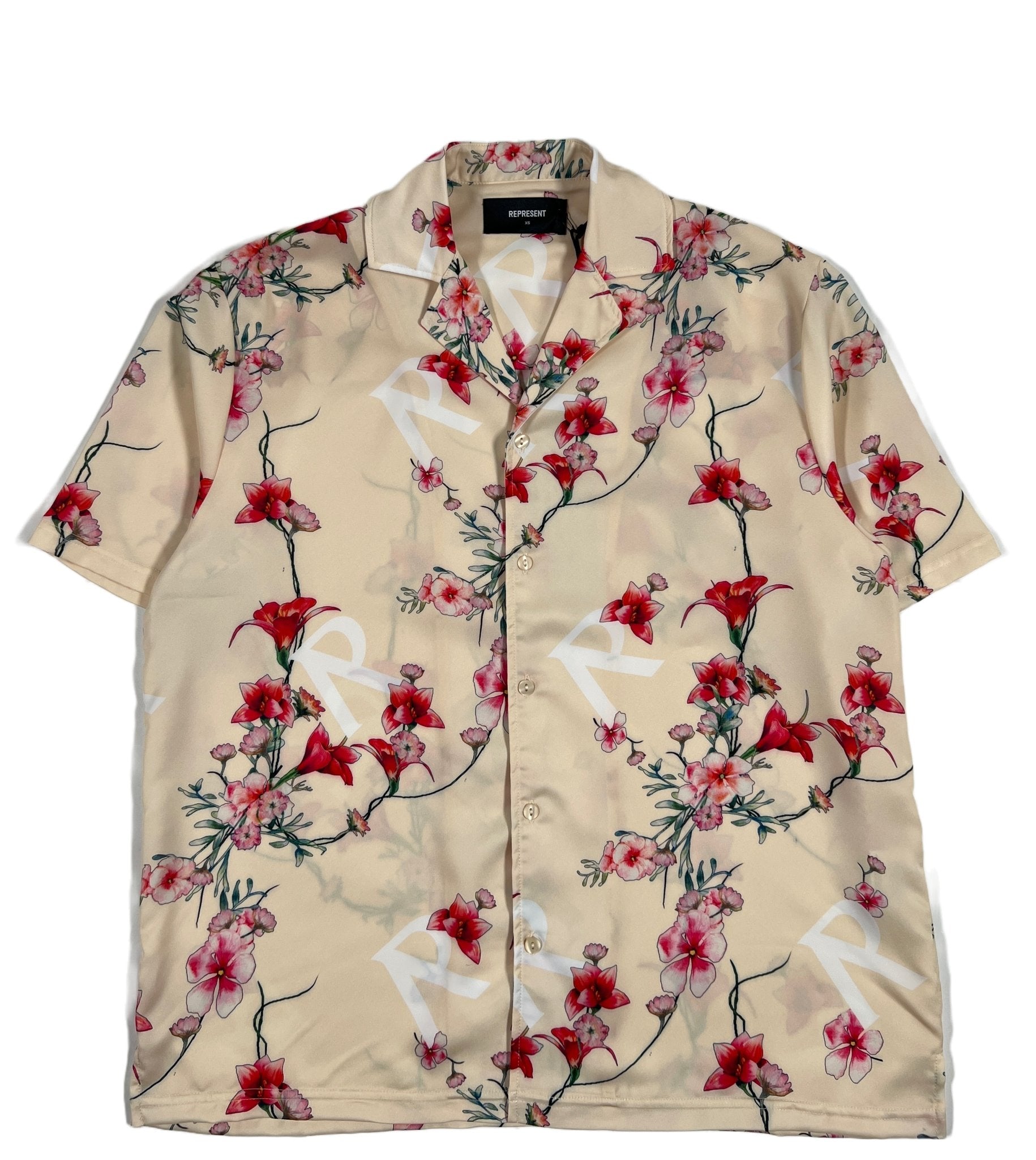 REPRESENT M06108 FLORAL SHIRT CREAM