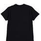 A PLEASURES Research T-Shirt in Black/Black, crafted from 100% cotton, is laid flat to reveal its plain black back.