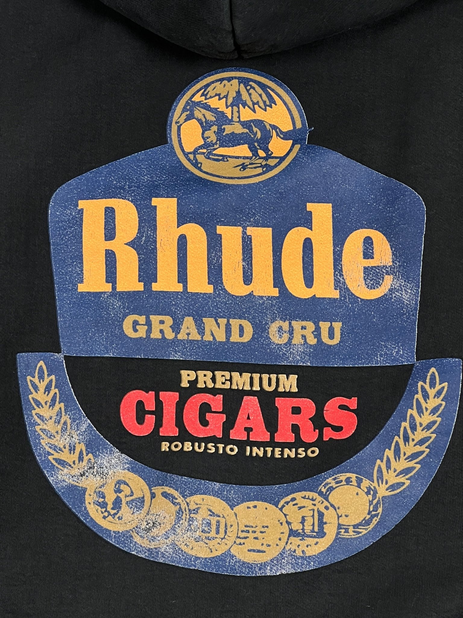RHUDE RHUDE GRAND CRU HOODIE VTG BLACK