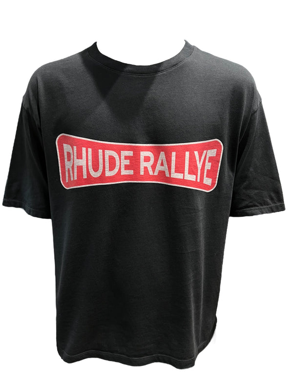 A RHUDE RALLYE TEE VTG BLACK cotton t-shirt