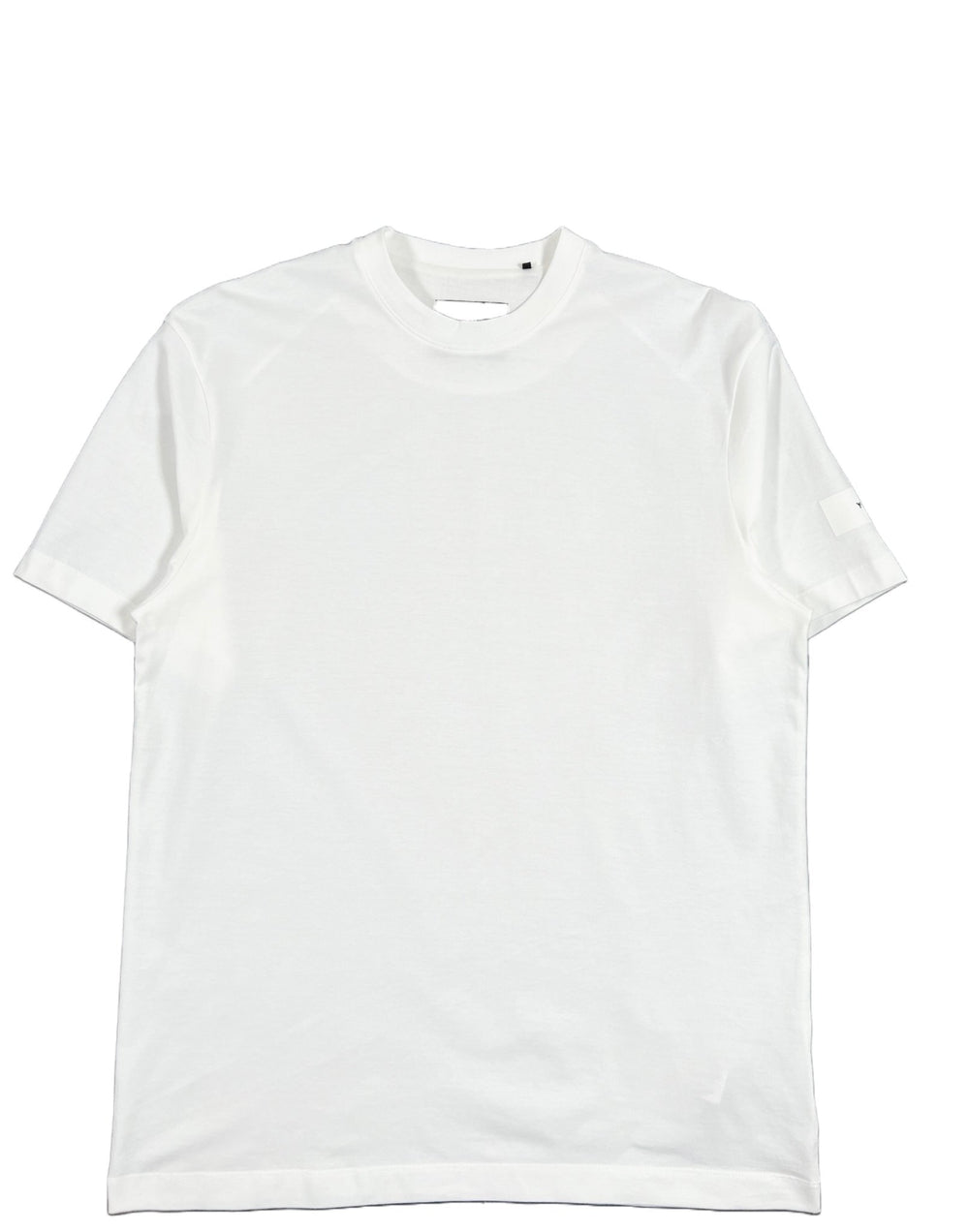 A white ADIDAS x Y-3 IB4787 RELAXED SS TEE CORE WHITE with logo detail on a white background.