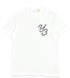 Y-3 T-Shirt IT7522 Gfx SS Tee Off White by ADIDAS x Y-3, featuring a "Y3" logo on the upper left side, made from sustainable cotton for a casual fit.