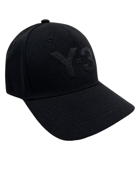 A sleek and stylish black ADIDAS x Y-3 baseball cap with the iconic Y-3 logo on it.